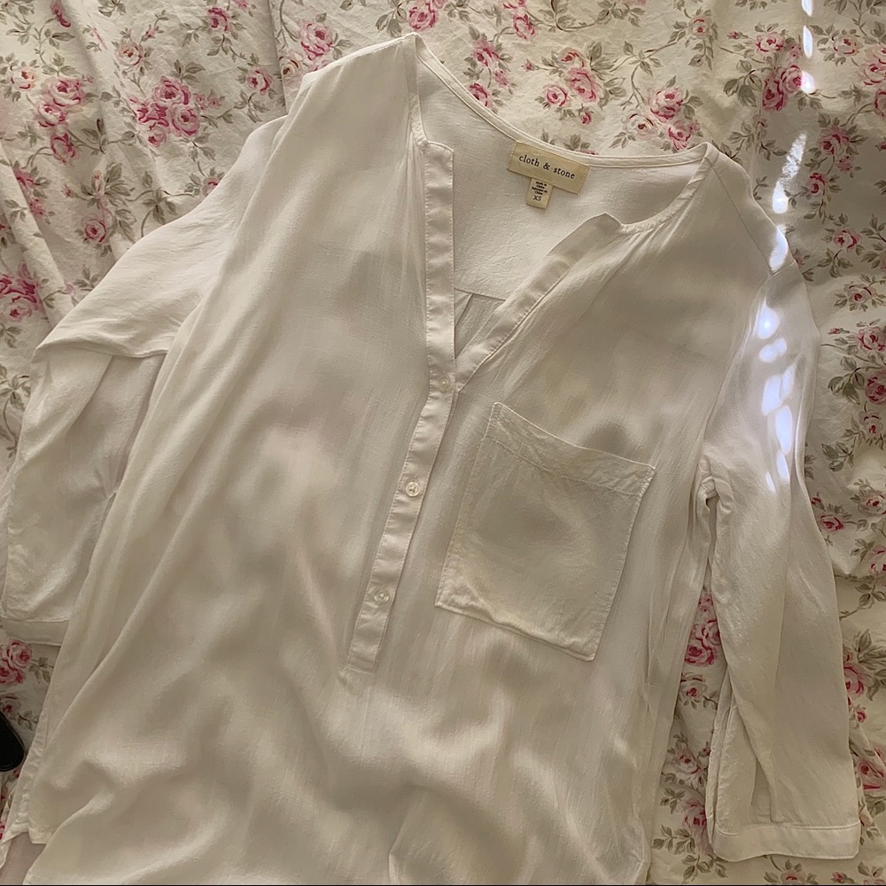 Anthropologie cloth & stone white blouse
